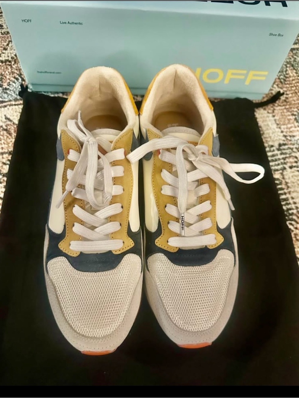 HOFF Women's Multicolor Mesh & Suede Sneakers - White/Yellow/Gray - Picture 9 of 10